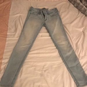 Women's sky blue skinny jeans